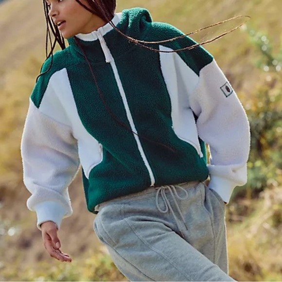 FREE PEOPLE Hit the Slopes Hoodie Evergreen NEW XS - Picture 3 of 8